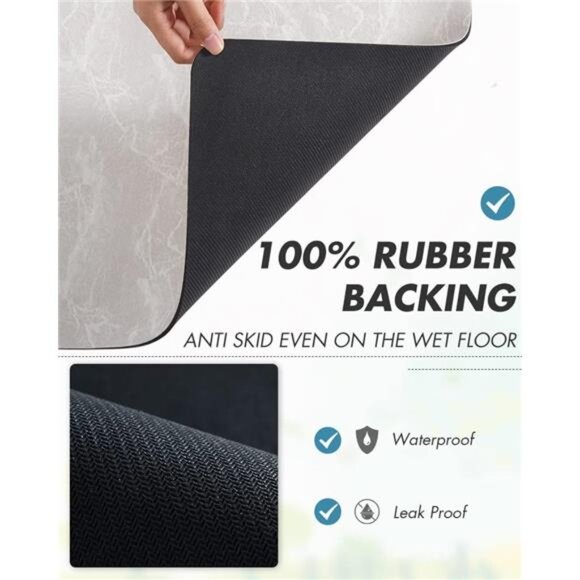 Coffee Mat Hide Stain Rubber Backed Absorbent Dish DryingMat for Kitchen Counter - Picture 5 of 7